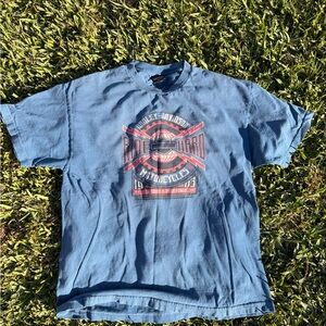 Alamo Harley-Davidson Blue and Red Graphic Tee